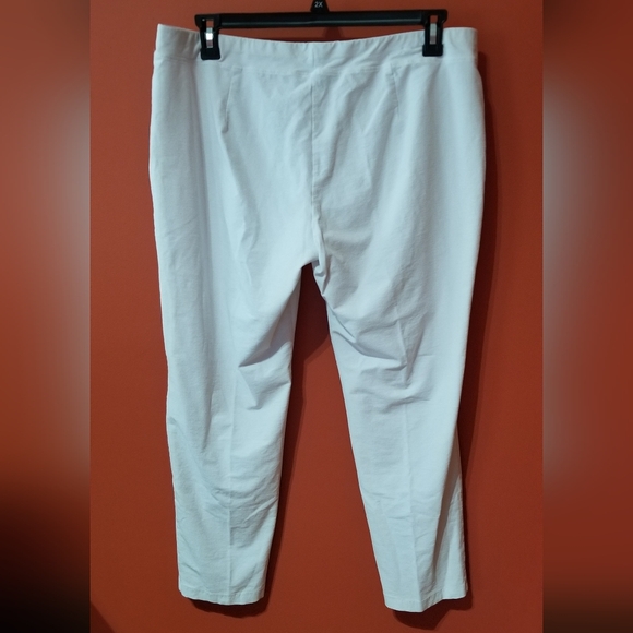 Eileen Fisher EUC Pull-On White Stretch Taper Leg Ankle Pants Size XL - Picture 2 of 5